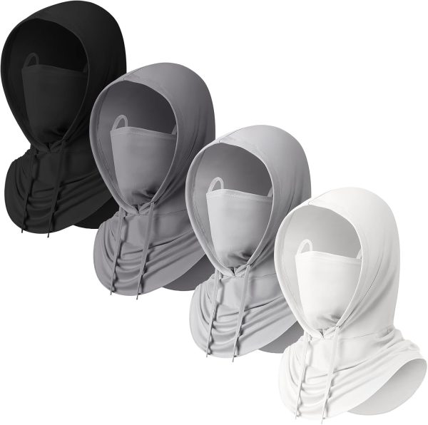 4 Pack Summer Cooling Balaclava Mask UV Protection Hood Breathable Face Cover Full Head Scarf for Men Women Cycling