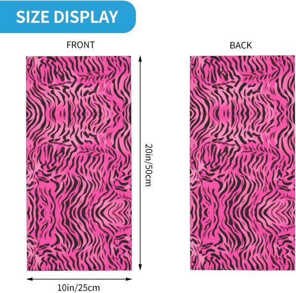 zebra tiger leopard pink Prints Multifunctional sports headscarf Headband, face mask, wristband - Image 2
