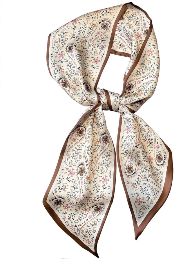 59” Long Silk Like Head Scarf Women's Fashion Square Neck Satin Scarfs for Bag Hair Scarves Gift 59 * 5.9”